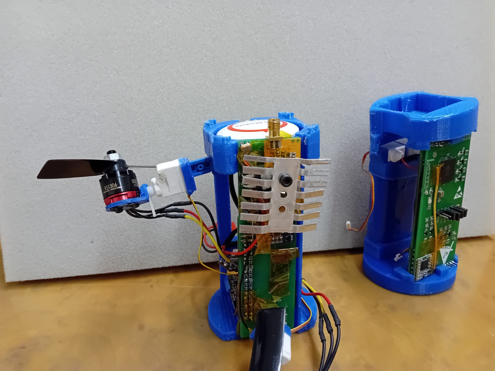 The original CanSat that survived a hard landing (left), together with its younger brother (right)